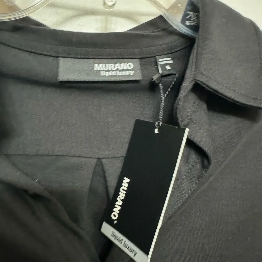 Murano Men's Black Long Sleeve Dress Shirt Size S Button-Up